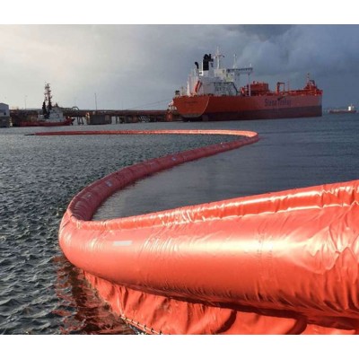 PVC Tarpaulin Inflatable Floating Oil Spill Containment Rubber Boom